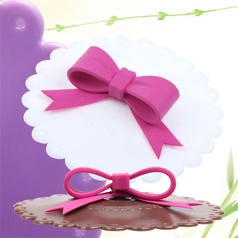 Симпатичная кружевная силиконовая крышка с бантом Пылезащитная многоразовая