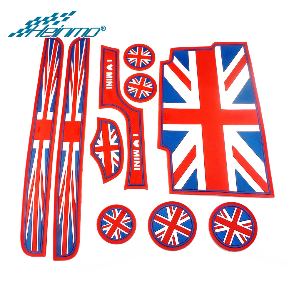Red Union Jack Для MINI Cooper F56 слот-коврик для двери для MINI F56 автомобильный Стайлинг стикер Противоскользящий коврик для MINI Cooper аксессуары украшения автомобильные коврики - Название цвета: Red Union Jack