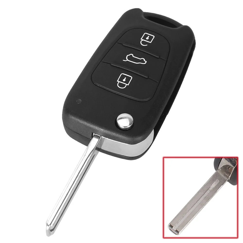 KEYYOU ключ 3 кнопки для Hyundai Avante, elantra I30 I40 I20 IX35 Флип складной дистанционный ключ для автомобиля чехол Uncut пустой с логотипом - Количество кнопок: 2 Кнопки