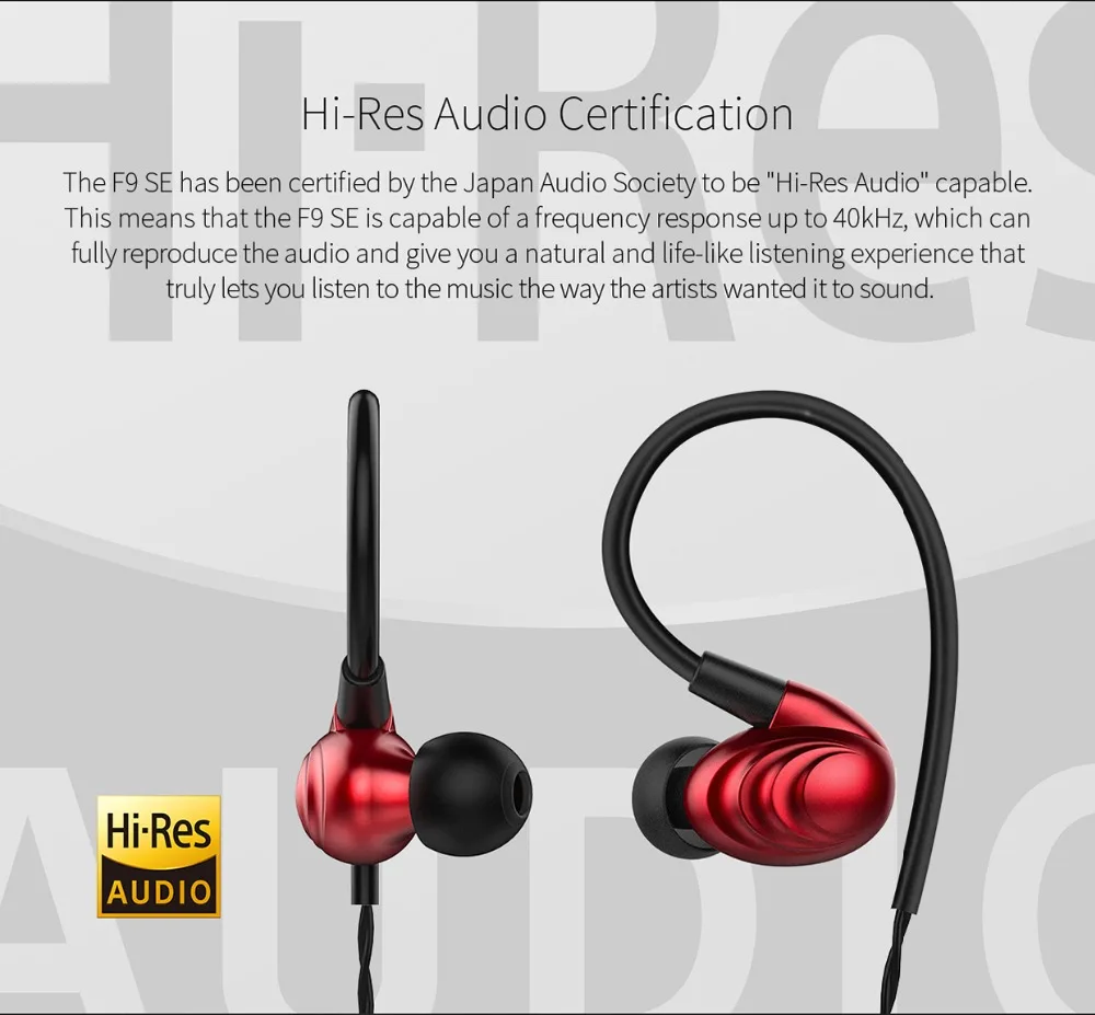 Гибридные наушники-вкладыши FiiO с тройным драйвером F9SE(черный/красный) наушники FiiO F9SE, динамические наушники FiiO F9SE, fiio f9SE