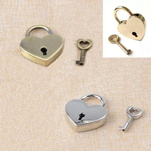 

Heart Lock- Silver or Gold Heart Lock - Padlock Slave to Love Functional