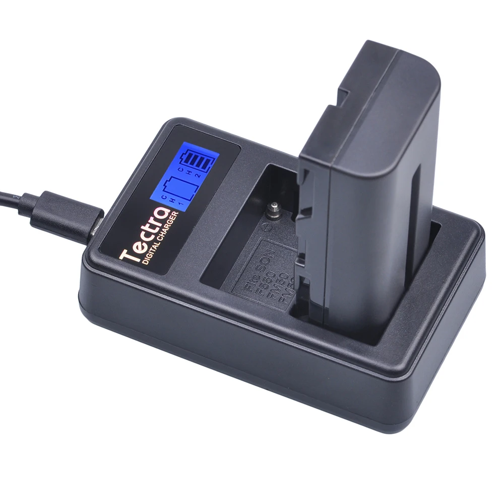 Tectra 3Pcs NP F550 запасная батарея + ЖК USB двойное зарядное устройство для Sony|np f550|battery
