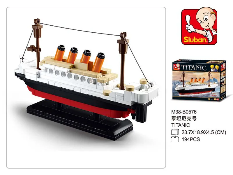 194 unids 0576 sluban bloques de construccion juguete shiptitanic rms titanic barco modelo 3d regalo educativo del | Игрушки и хобби