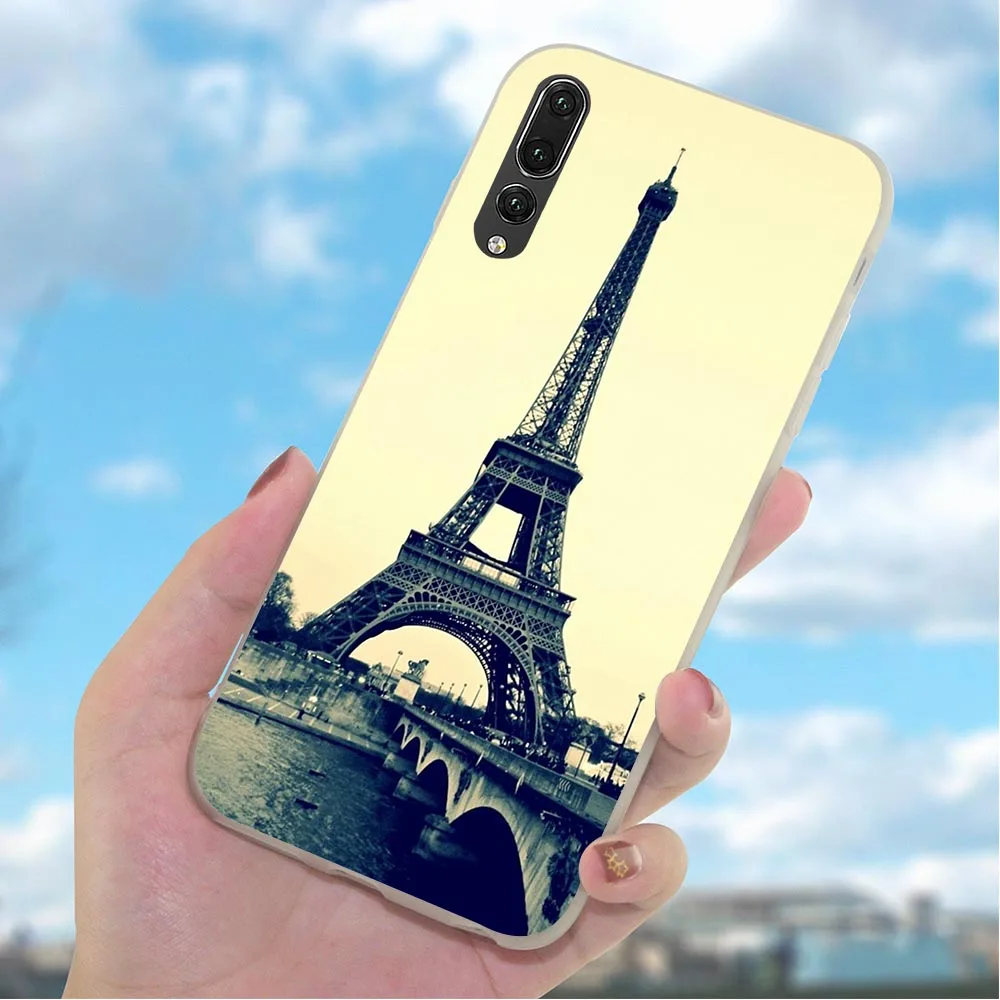 Мягкий чехол для телефона из ТПУ с изображением Эйфелевой башни Huawei Honor 6A 10 8 9 Lite 7A