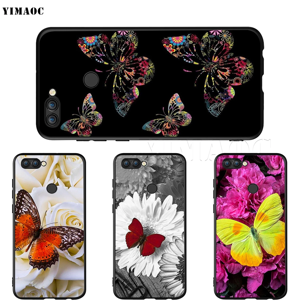 YIMAOC бабочка на розах цветок чехол для Huawei Mate 10 P8 P9 P10 P20 P30 P Smart Lite Pro Mini 2017 | Мобильные