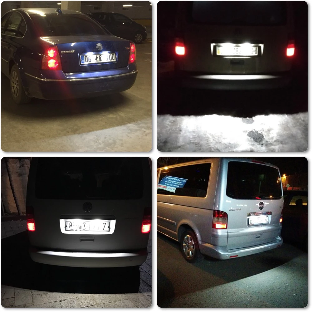 2 шт. автомобильные светодиодные лампы для подсветки номерного знака VW Transporter T5