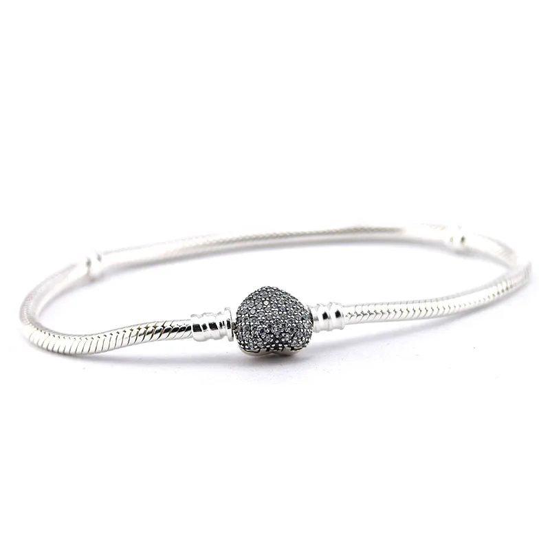 Женский браслет из серебра 925 пробы с фианитом|bracelet with|bracelet braceletbracelet with heart |
