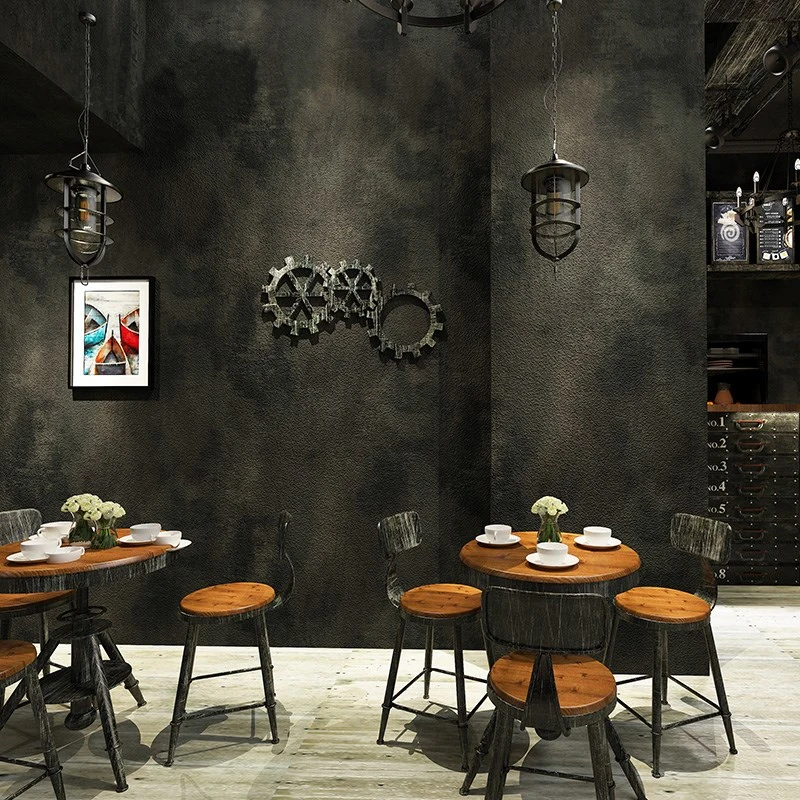 

Retro Plain Gray White Cement PVC Wallpaper Papel De Parede 3D Living Room Restaurant Clothing Shop Background Wall Paper Rolls