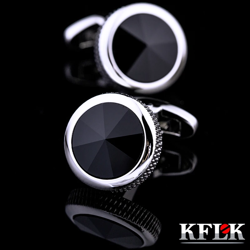 

KFLK французские мужские запонки для рубашки, черные запонки, высокое качество, свадебный подарок, запонки для ногтей, мужские новые продукты,...