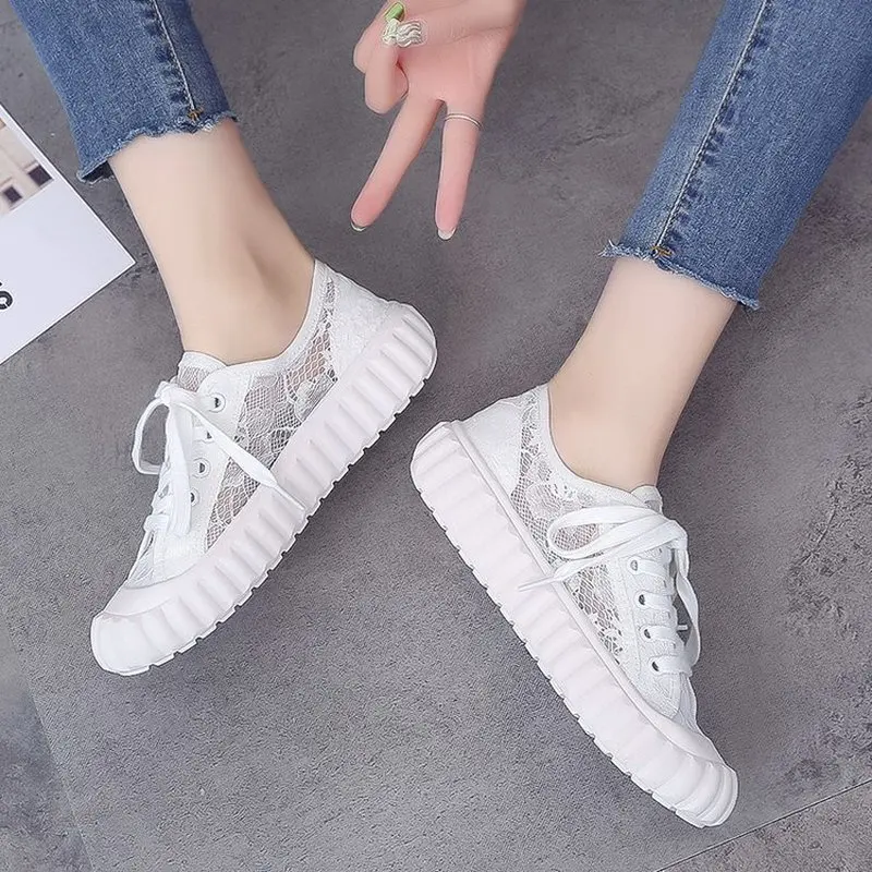 TOSJC/сезон весна-лето кружевные дышащие кроссовки женская обувь цвет желтый