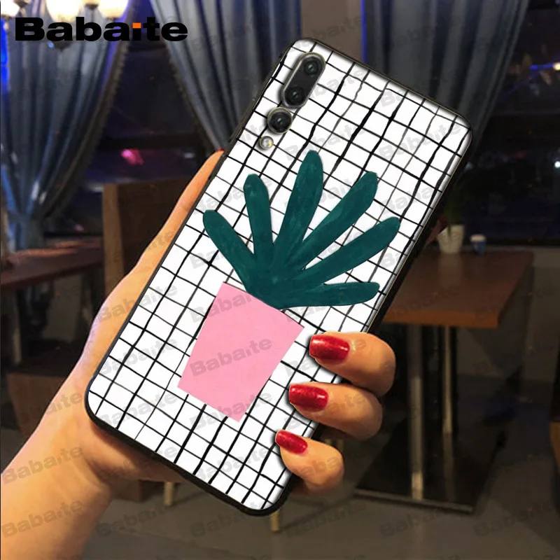 Цветы Растения Cactu черный мягкий чехол для телефона huawei p20 pro p20lite p9lite nova 3i honor 8x mate20