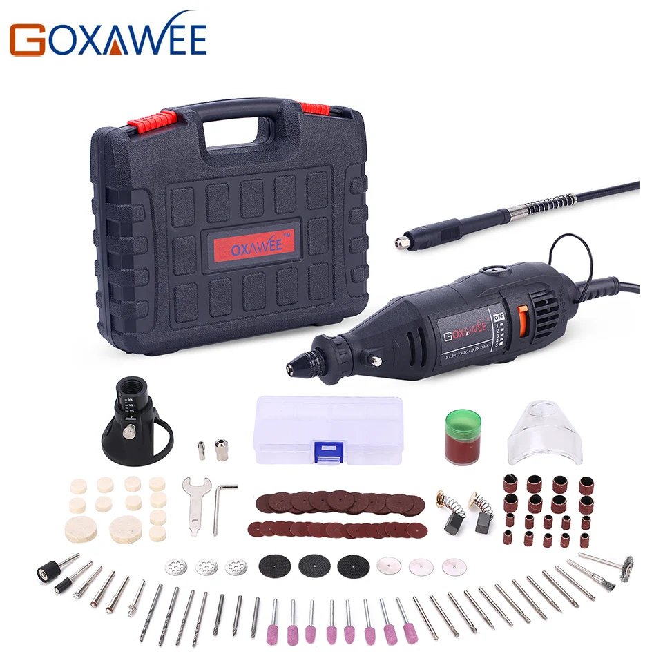 

GOXAWEE 110V 220V Power Tools Electric Mini Drill with 0.3-3.2mm Universal Chuck & Shiled Rotary Tools For Dremel 3000 4000