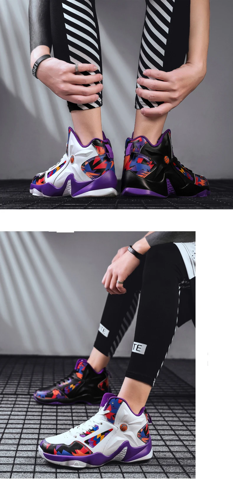 ERNESTNM NEW Women Sneakers Fashion Basket Shoes Black Graffiti Unisex High Top Lover Shoes Plus Size 11 Chunky Famale Men Shoes