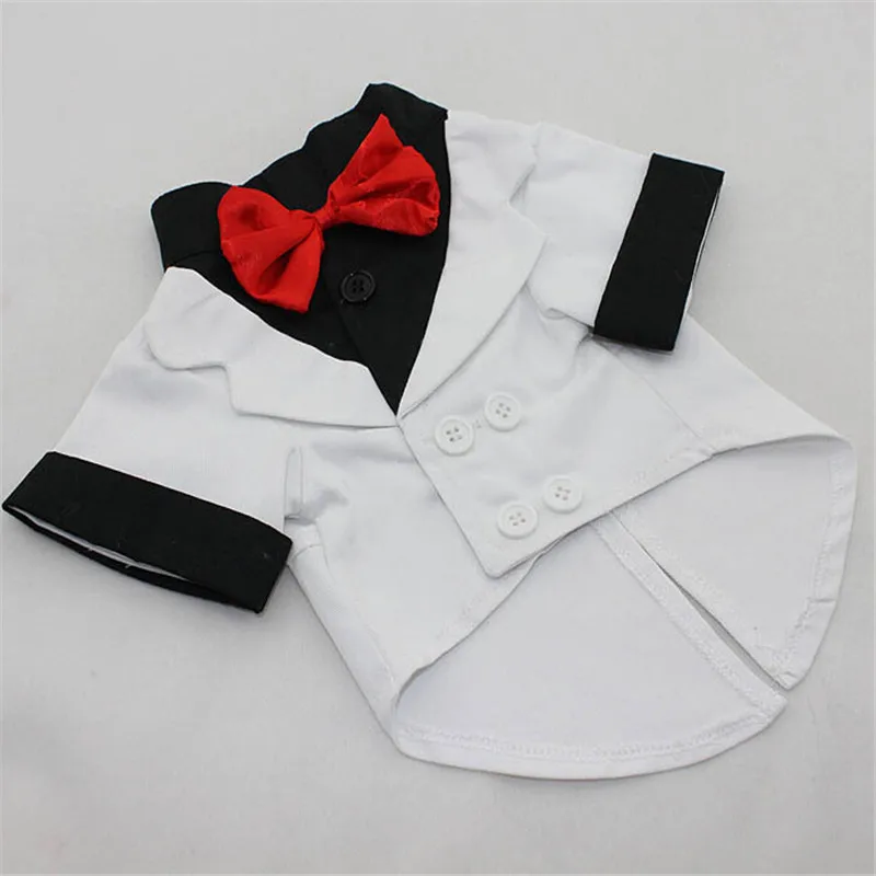 Блестящий деловой костюм для маленьких собак смокинг щенков свадебная рубашка с