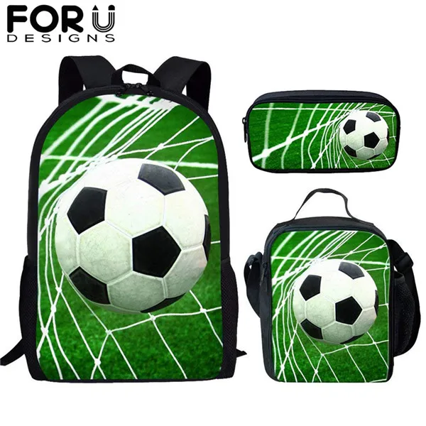6079CGK FORUDESIGNS/комплект с принтом футбольного мяча, школьные сумки для мальчиков-подростков, 16 дюймов, Детский Большой мужской рюкзак, школьная Детская сумка - Цвет: 6079CGK
