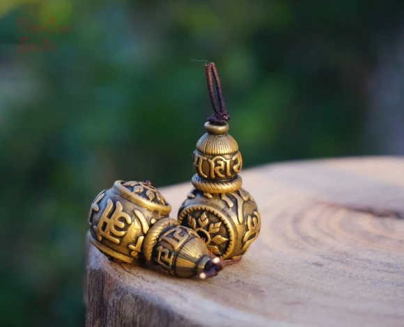 Бусины из меди с вырезанными словами бронзовые 10/14/18 мм бусины в виде гуру