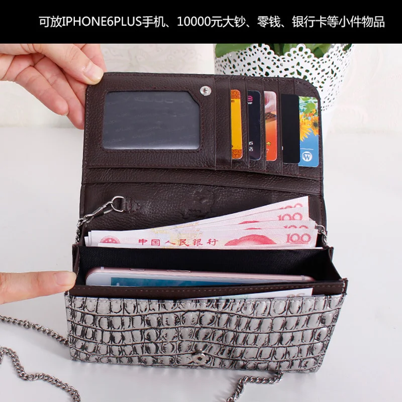 Женская сумка мессенджер из натуральной кожи с узором под крокодила|clutch bags for