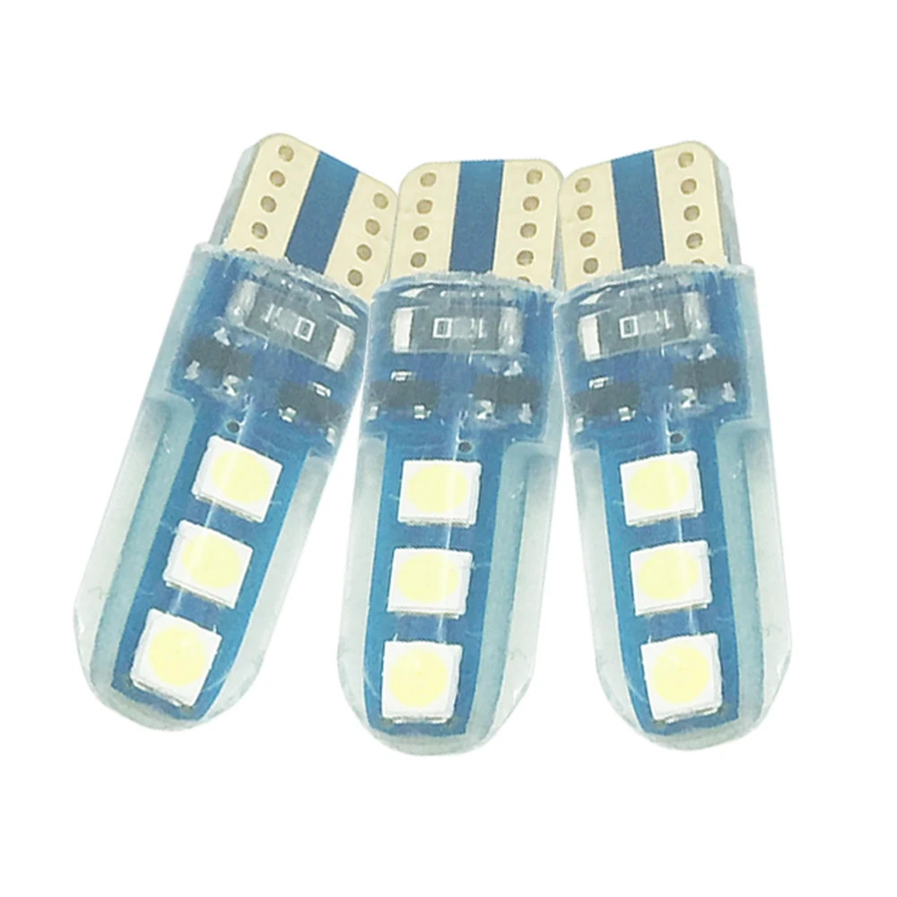 YSY 200 шт. 6smd 3030 led w5w Автомобильные фары t10 194 силиконовый COB габаритная лампа с