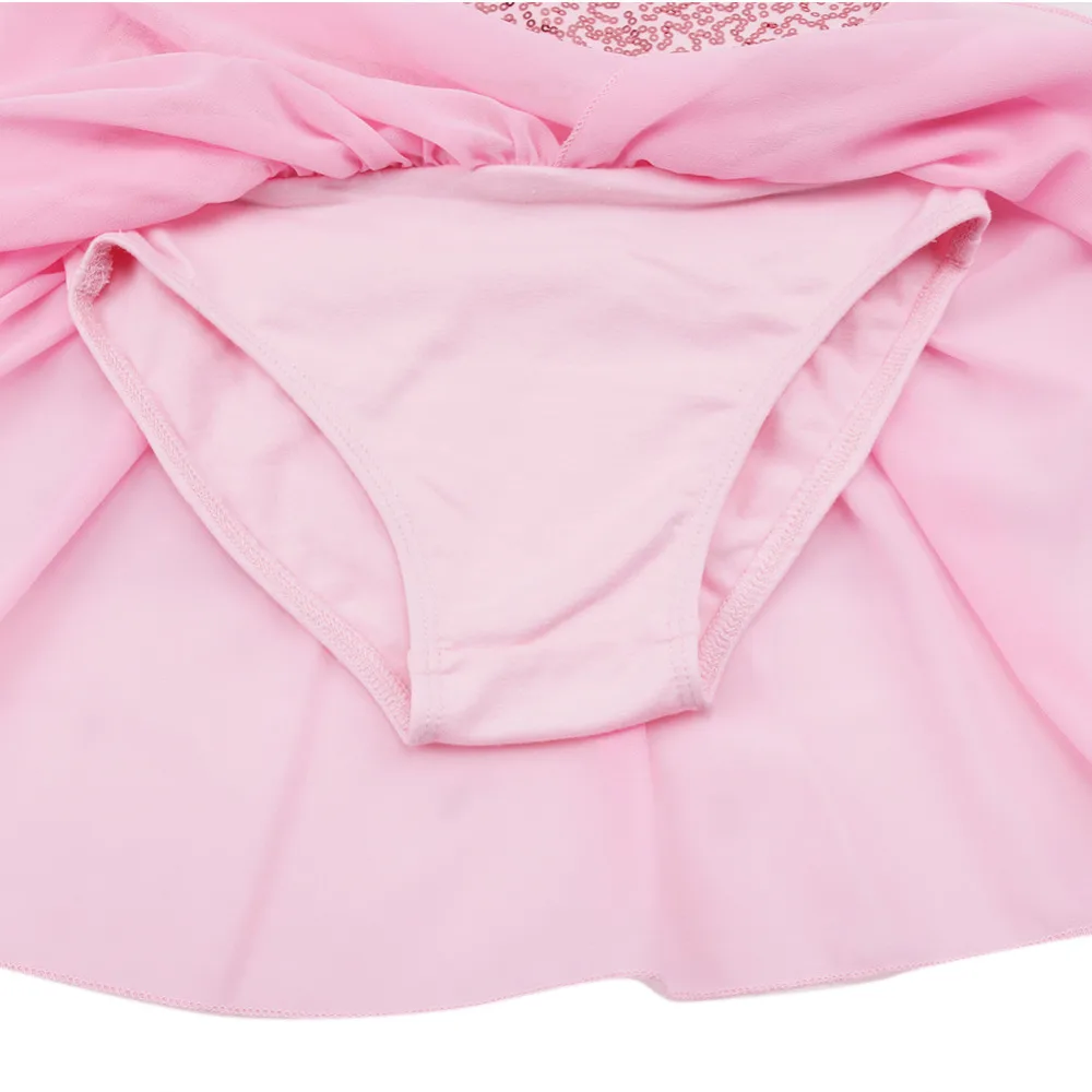 Iiniim/балетное платье с блестками и бантом для девочек гимнастики детское танцев