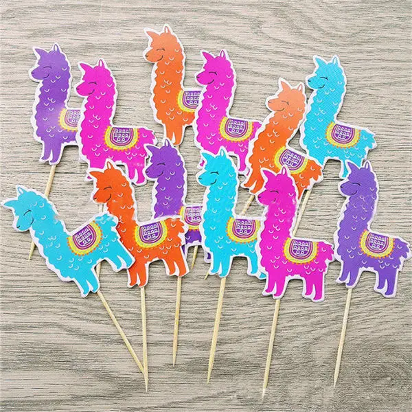 8pcs Вечерние украшения в виде кактуса, кактуса, ламы, баннер, кактус, воздушный шар, кактус, топпер для торта, тропические товары для летних вечеринок - Цвет: 8pcs