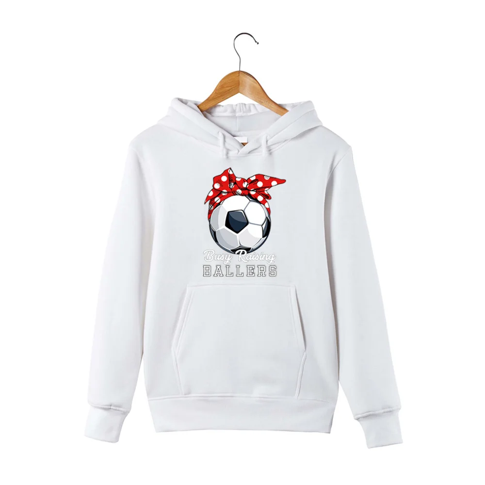 

Busy Raising Ballers Hooded Sweatershirt Soccer Mom Hoodie Pullover