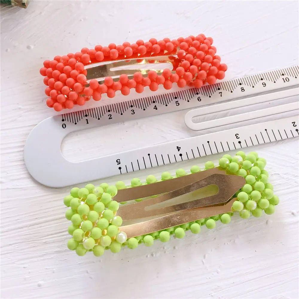 

Korea BB Clip Fluorescent Color Frosted Beads Fairy Hair Clip for Women Girls Cute Beautiful Hairpins Hair Accessories Barrette