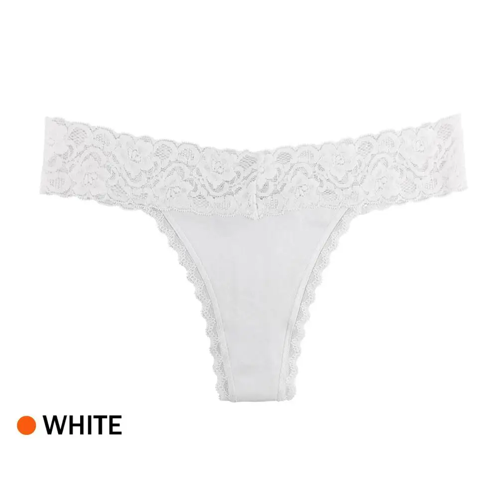 cotton white Удобные женские хлопковые стринги, трусики, кружевное нижнее белье, розовые женские трусы, сексуальное нижнее белье с низкой талией, Ropa Interior Femenina - Цвет: cotton white