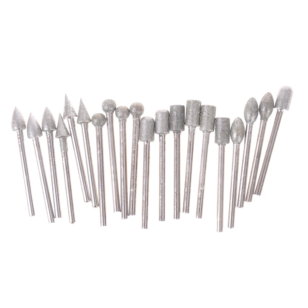 Алмазные буры с прочным хвостовиком 20 шт./компл. 3 мм режущая фреза для роторных
