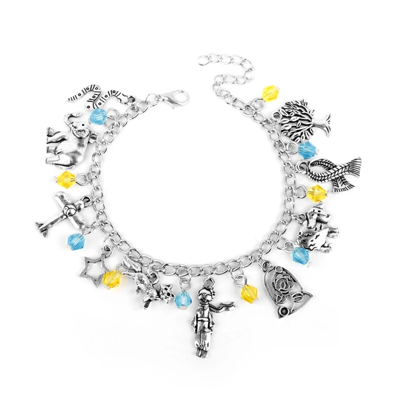 

dongsheng Wholesale Le Petit Prince Charm Bracelet The Little Prince Rose Fox Stars Crystal Beads Pendant Link Chain Bracelet-25