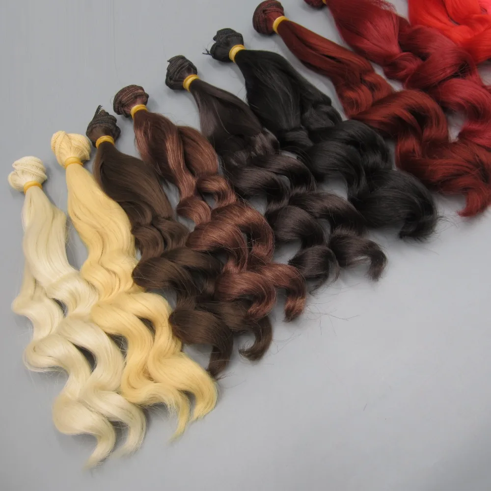 Кукольный парик 25 см x 100 подходит для 1/3 1/4 1/6 BJD куклы DIY Волосы коричневый лен кофе