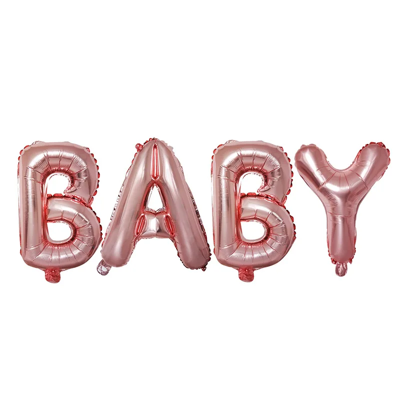 16 дюймов розовое золото розовый синий Серебряный Алфавит воздушные шары с