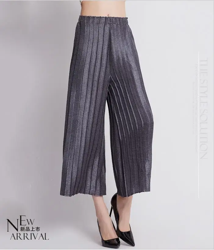 Укороченные Брюки Issey модные плиссированные статические цветные брюки широкие