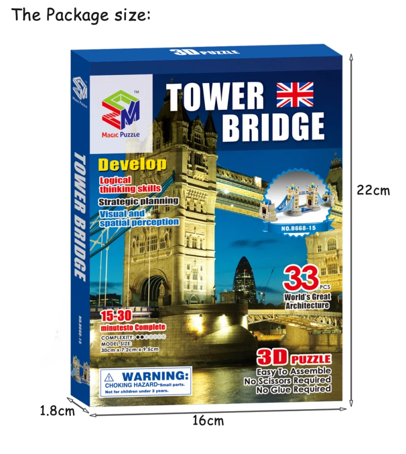 Новое поступление игрушек Лондонский мост 3D головоломка мир архитектура модель