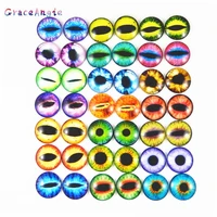 10 50pcs round 6mm 30mm glass dragon cat eyes cabochon charms accessory glass cabochon multi color horse eyes cat pattern crafts