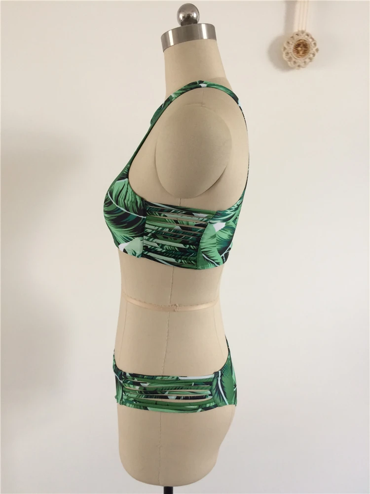 2017 сексуальный женский купальник с лямкой на шее однотонный боди зелеными