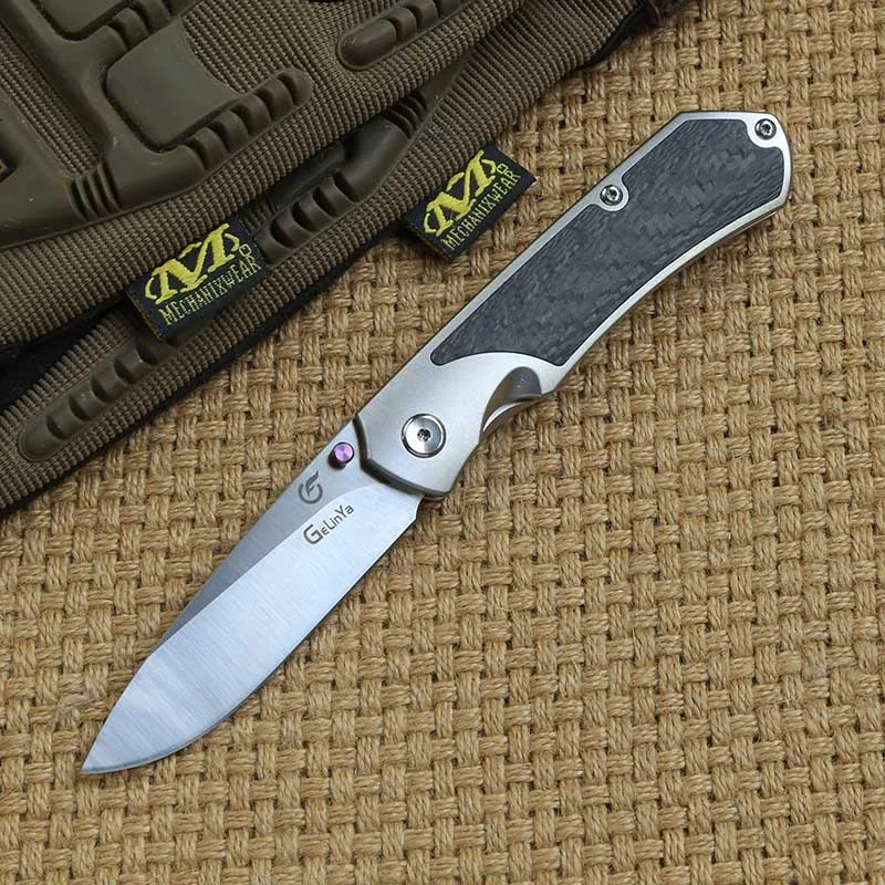 CF titanium FENGYELIN ноль сломать титановая ручка M390 лезвие шарикоподшипник складной нож Кемпинг Охота Открытый Ножи EDC инструмент - Цвет: CF titanium