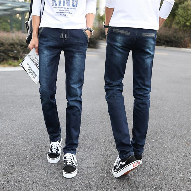 KSTUN обтягивающие джинсы мужские на завязках облегающие деним джоггеры