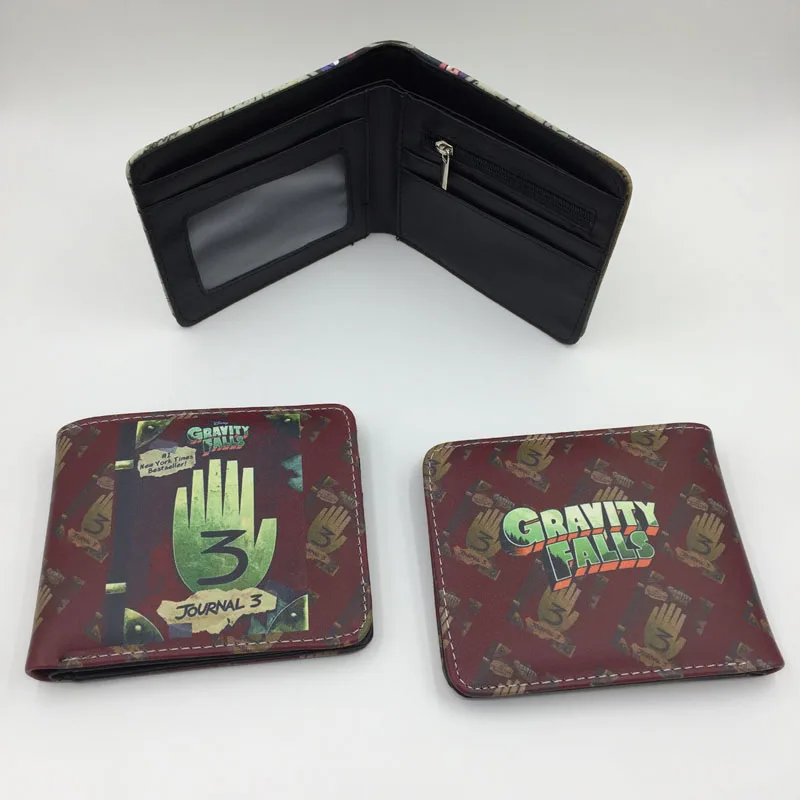 Gravity Falls 3 Время приключений красочные аниме кожаные кошельки кредитные карты и фото держатель кошелек Подарочная монета карман Мужская Женская сумочка для денег - Цвет: Gravity Falls 3