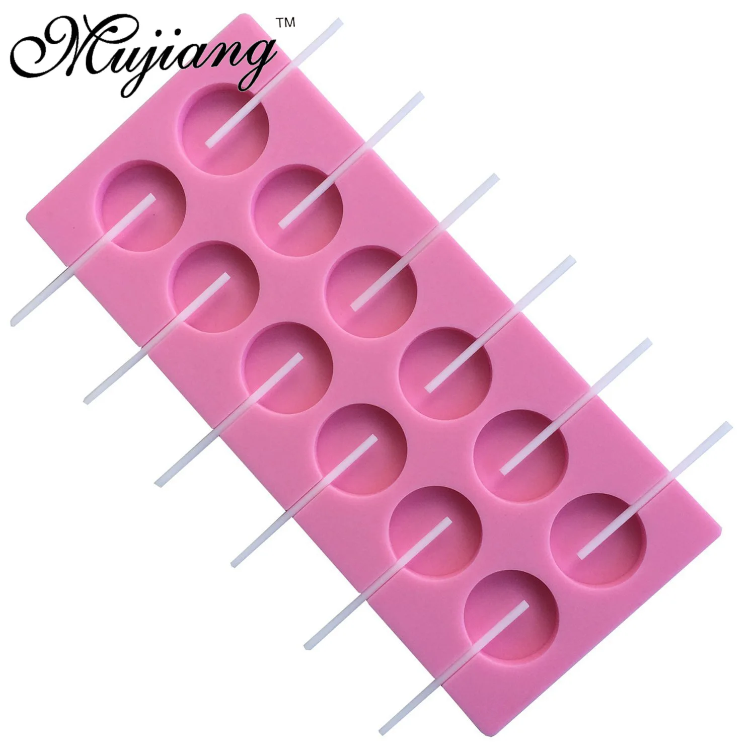 Mujaing 12-вместительные круглые силиконовые формы для леденцов, конфет, конфет