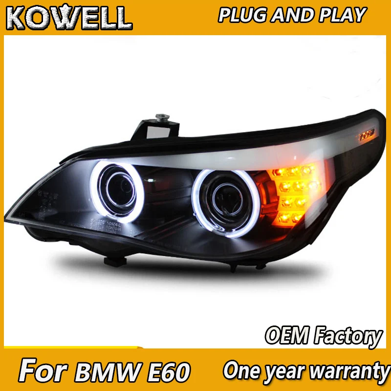 

Car Styling For BMW 5 Series E60 headlights 2003-10 For BMW E60 LED head lamp Angel eye led DRL Bi-Xenon Lens front light