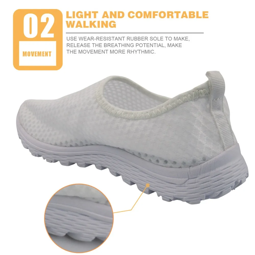 

INSTANTARTS Dark Sugar Skull Pattern Mesh Sneaker for Women Breathable Casual Flat Shoe Female Outdoor Slip on Lazy Shoe Loafers