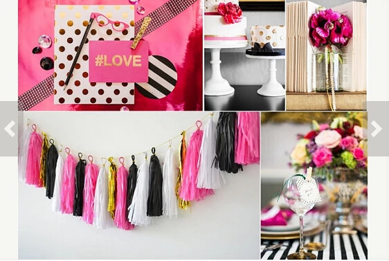 20 шт. смешанные черные ярко-розовые золотые белые салфетки бумажные кисточки