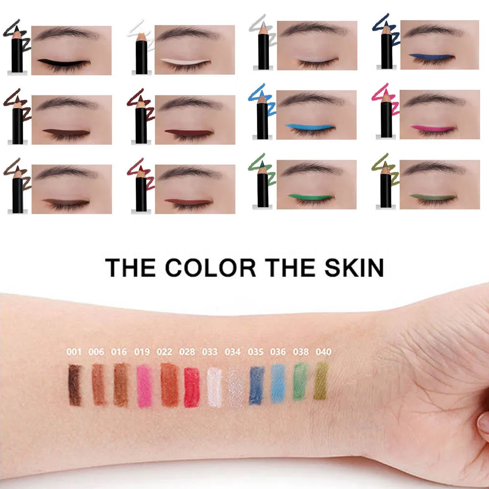 12 Pcs/Set Eyeliner Pencils Waterproof Eyebrow Lipsticks Lip Liner Pen Cosmetics Eyes Makeup Tool OR88 | Красота и здоровье
