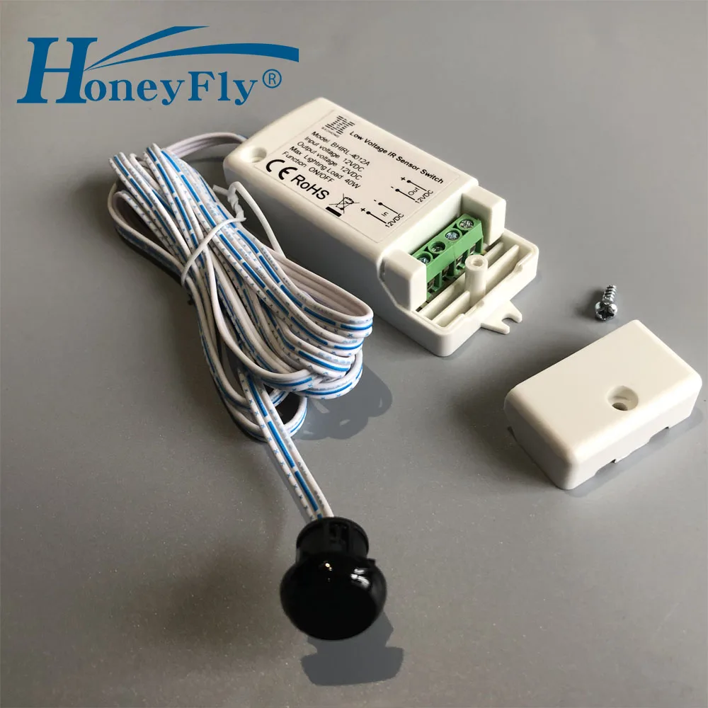 HoneyFly 2 шт. светодиодный DC12V ИК Сенсор переключатель 40 Вт Инфракрасный светильник переключатель для светодиодный лампы светодиодный полосы движения Сенсор ручной волны 5-8 см CE