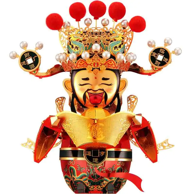 the god of fortune Piececool 3D металлическая головоломка зал суперма гармония Yuewang башня Строительная модель комплект головоломки Развивающие игрушки для взрослых детей - Цвет: the god of fortune