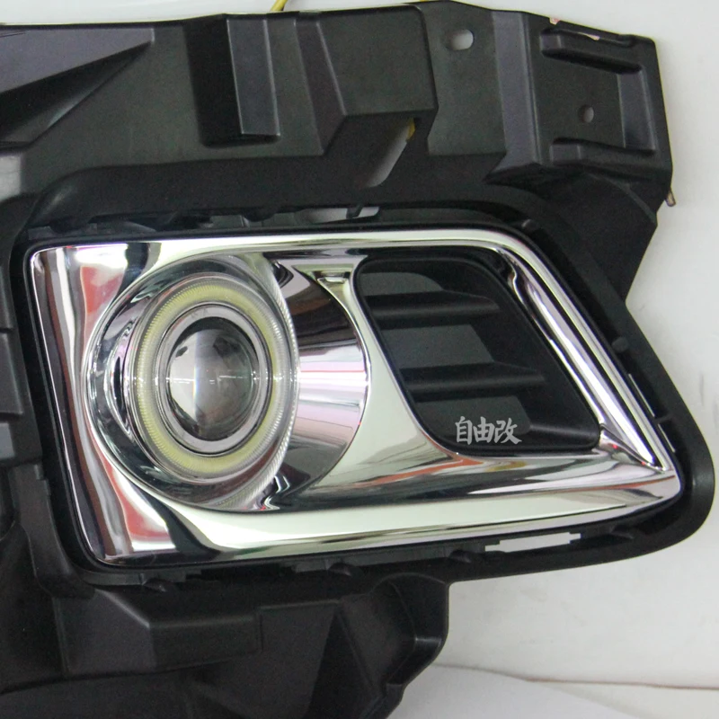 

New Innovative COB or LED Angel Eye daytime running light + halogen Fog Light Projector Lens for TOYOTA Alfa
