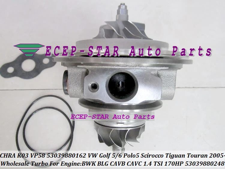 Фото Бесплатная доставка, турбокартридж CHRA Core K03 53039700248 53039700162 для VW Golf GT 5 Polo 5 Tiguan Touran BWK BLG CAVB CAVC 1.4L TSI №4