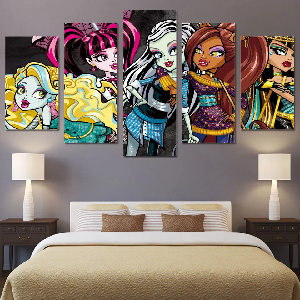 HD печатная картина Monster High мультфильм Декор детской комнаты печатный плакат