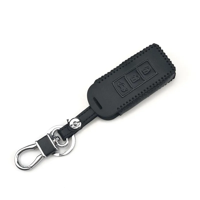 A Type Black thread Кожаный брелок для автомобиля удаленный ключевой защитный чехол для Mitsubishi GT XR-PHEV Delica Xpander L200 Mirage самурая EX FORTIS - Название цвета: A Type Black thread