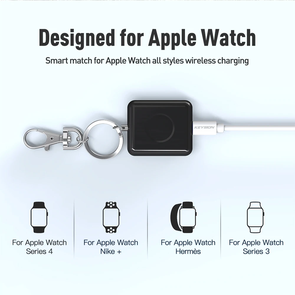 KEYSION Беспроводное зарядное устройство для Apple Watch Series 4 3 2 1 Металл + закаленное